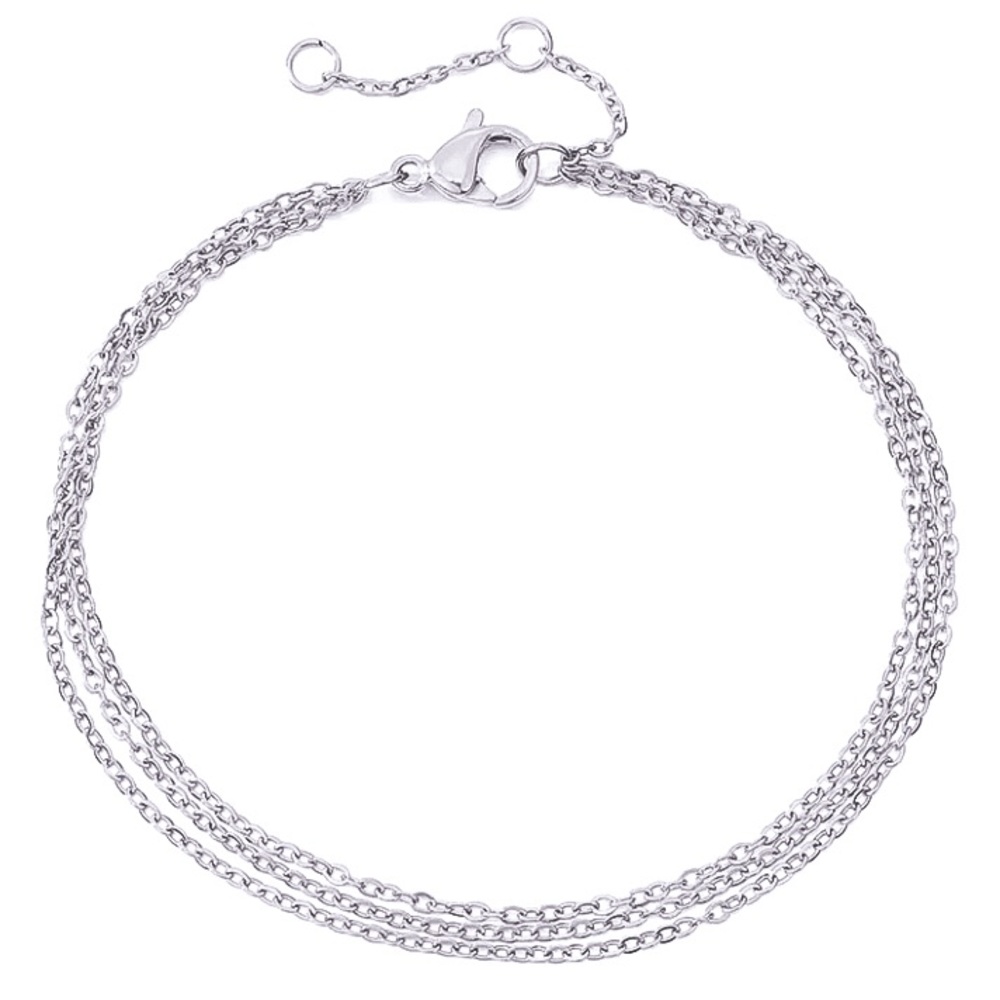⚜️𝟯𝟬%𝗢𝗙𝗙 𝗯𝘂𝗻𝗱𝗹𝗲𝘀 𝟯+⚜️ NEW 3 Layered Stainless Steel Chain Bracelet - Picture 6 of 10